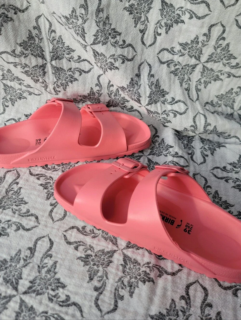 Birkenstock Women's Pink EVA Two-Strap Slide Sandals (size 39)
